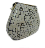 8STYLE MOSAIC WORK PURSE METAL CLUTCH INDIAN HANDMADE