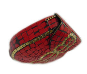 8STYLE MOSAIC WORK PURSE METAL CLUTCH INDIAN HANDMADE