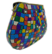 SEA GREEN MOSAIC WORK PURSE CLUTCH INDIAN HANDMADE