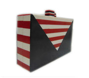 BAG WOOD RESIN CLUTCH BOX PURSE EVENING HANDBAG WALLET