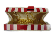 BAG WOOD RESIN CLUTCH BOX PURSE EVENING HANDBAG WALLET