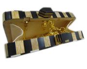 BAG WOOD RESIN CLUTCH BOX PURSE EVENING HANDBAG WALLET