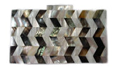 GEOMETRICAL DESIGN PEARL MOP  CLUTCH BOX PURSE BAGS