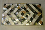 GEOMETRICAL DESIGN PEARL MOP  CLUTCH BOX PURSE BAGS