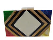 Geometrical Design Resin Clutch Box purse  bag