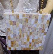 Bird knob Natural Sea Shell sling Clutch Bag