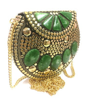 Resin Stone Studded Handmade Clutch Cum Sling