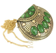 Resin Stone Studded Handmade Clutch Cum Sling