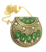 Resin Stone Studded Handmade Clutch Cum Sling