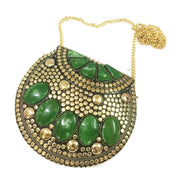 Resin Stone Studded Handmade Clutch Cum Sling