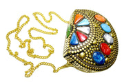 Resin stone Brass Alloy Clutch Bag