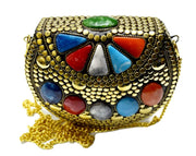 Resin stone Brass Alloy Clutch Bag
