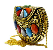 Resin stone Brass Alloy Clutch Bag