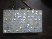 MOTHER OF PEARL CLUTCH CRYSTAL HANDBAGS