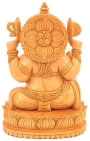 LORD GANESHA WOOD SCULPTURE ELEPHANT