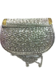 WHITE METAL TWO TONE CLUTCHES