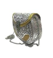 WHITE METAL TWO TONE CLUTCHES