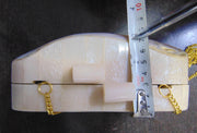 Vintage Mother Of Pearl Shell Purse Mop Clutch Bag