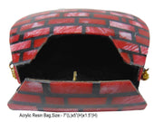 SHELL MOP BAG METAL MOSAIC CLUTCH WALLET PURSE