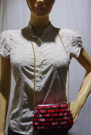 SHELL MOP BAG METAL MOSAIC CLUTCH WALLET PURSE