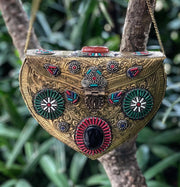HANDMADE ENGRAVED VINTAGE ETHNIC METAL CLUTCH