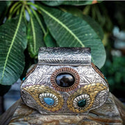HANDMADE EMBOSSED BRASS MOSAIC VINTAGE CLUTCH BAG