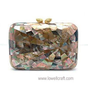 ABALONE MOTHER OF PEARL CLUTCH MOP SHELL BAG
