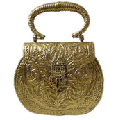 Hand Carving Vintage Handmade Brass metal purse