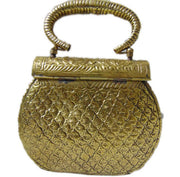 Hand Carving Vintage Handmade Brass metal purse