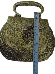 Hand Carving Vintage Handmade Brass metal purse