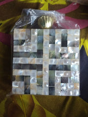 Mother of Pearl White square clutch bag