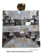 Mother of Pearl White square clutch bag
