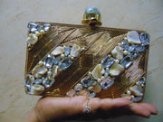 Brass MOP Clutch Bag