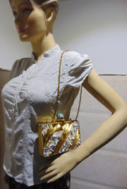Brass MOP Clutch Bag