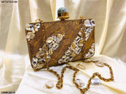 Brass MOP Clutch Bag