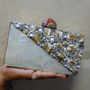 Handmade shell clutch bag