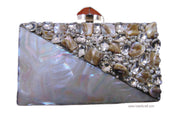Handmade shell clutch bag
