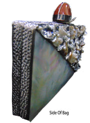 Handmade shell clutch bag