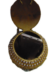 Metal Round Purse Rusty Gold