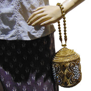 Metal Round Purse Rusty Gold