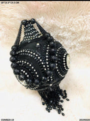 Black Circular Mesh Metal Bag