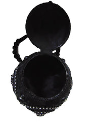 Black Circular Mesh Metal Bag
