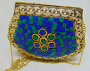 Mosaic Brass Vintage Clutch Bag