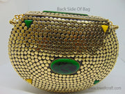 Resin Stone Oval Shape Metal Clutch Bags