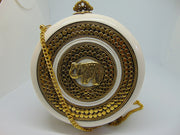 White Resin Round Bag Metal Purse