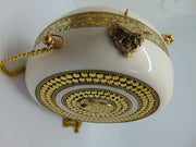 White Resin Round Bag Metal Purse