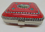 Red Handmade MOP bag Metal