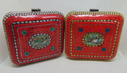 Red Handmade MOP bag Metal