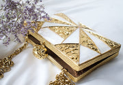 Handmade Beaded Pearl Metal Clutch Purse