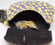 india Mosaic stone metal clutch purse
